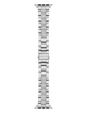 Correa smartwatch para reloj Apple de acero con logo de la marca en lado izquierdo