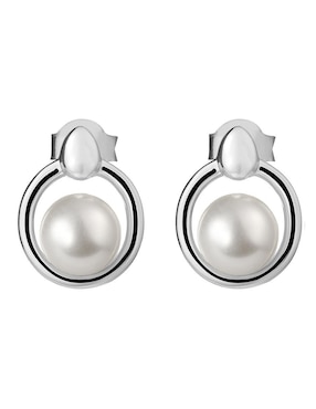 Broqueles Irregulares Enso Silver Earrings De Plata P925 Con Acabado Pulido Zirconia Cúbica