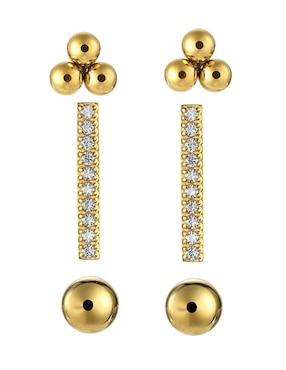Broqueles Enso con acabado brillante zirconia