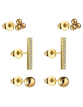 Broqueles Enso con acabado brillante zirconia