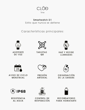 Smartwatch Cloe D1 para mujer