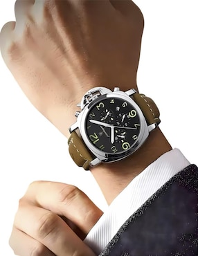 Reloj Poedagar para hombre Piel cacatula Negra