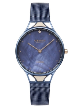 Reloj Obaku Denmark Pergament Marine para mujer V302LXLLML
