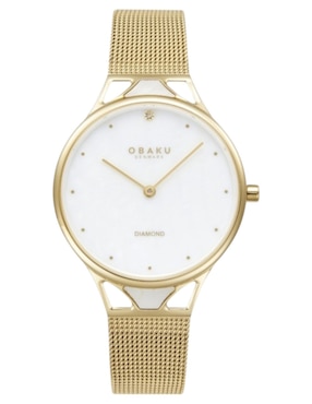 Reloj Obaku Denmark Pergament Gold para mujer V302LXGWMG