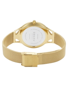 Reloj Obaku Denmark Pergament Gold para mujer V302LXGWMG