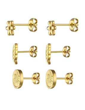 Set de aretes Enso con acabado brillante