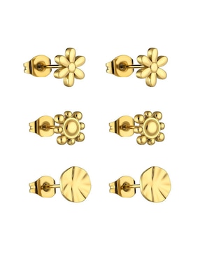 Set de aretes Enso con acabado brillante