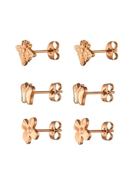 Set de aretes Enso con acabado brillante