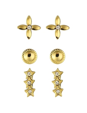 Set de aretes Enso con acabado brillante