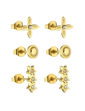 Set de aretes Enso con acabado brillante