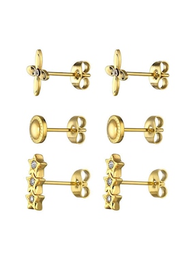 Set de aretes Enso con acabado brillante
