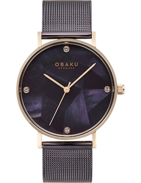 Reloj Obaku Denmark Mosaik Walnut para mujer V268LXVNMN
