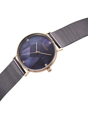 Reloj Obaku Denmark Mosaik Walnut para mujer V268LXVNMN