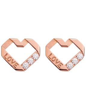 Broqueles de corazón Enso con acabado pulido zirconia
