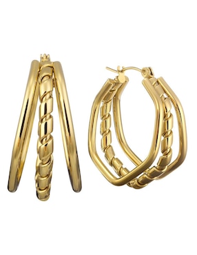 Aretes de aro Enso con acabado pulido