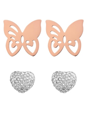 Set de aretes Enso con acabado pulido zirconia