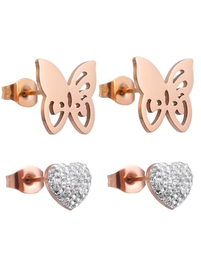 Set de aretes Enso con acabado pulido zirconia