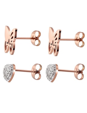 Set de aretes Enso con acabado pulido zirconia