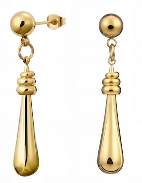 Aretes de gota Enso con acabado pulido