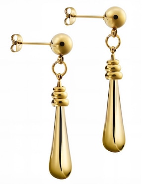 Aretes de gota Enso con acabado pulido