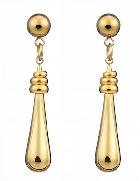 Aretes de gota Enso con acabado pulido