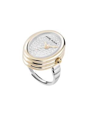 Reloj anillo Anne Klein Two Tone Collection para mujer AK5127RINGPVT