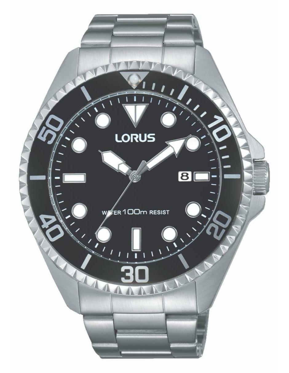  Lorus RXN63DX9 - Reloj analógico para hombre con pantalla de  día/fecha, correa de piel negra y esfera gris : Ropa, Zapatos y Joyería