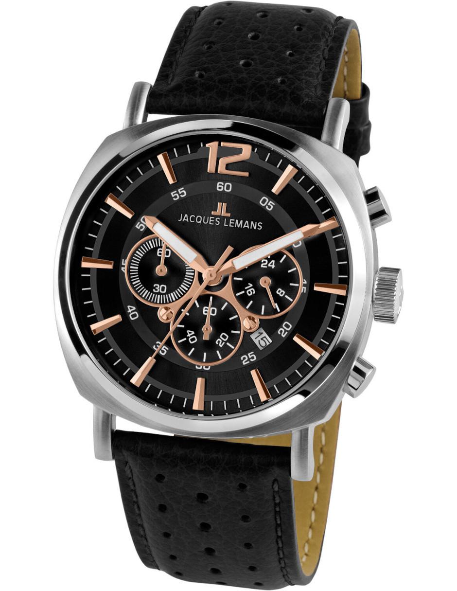 Reloj Jacques Lemans 1-1645J LUGANO Cronógrafo-Negro | Liverpool