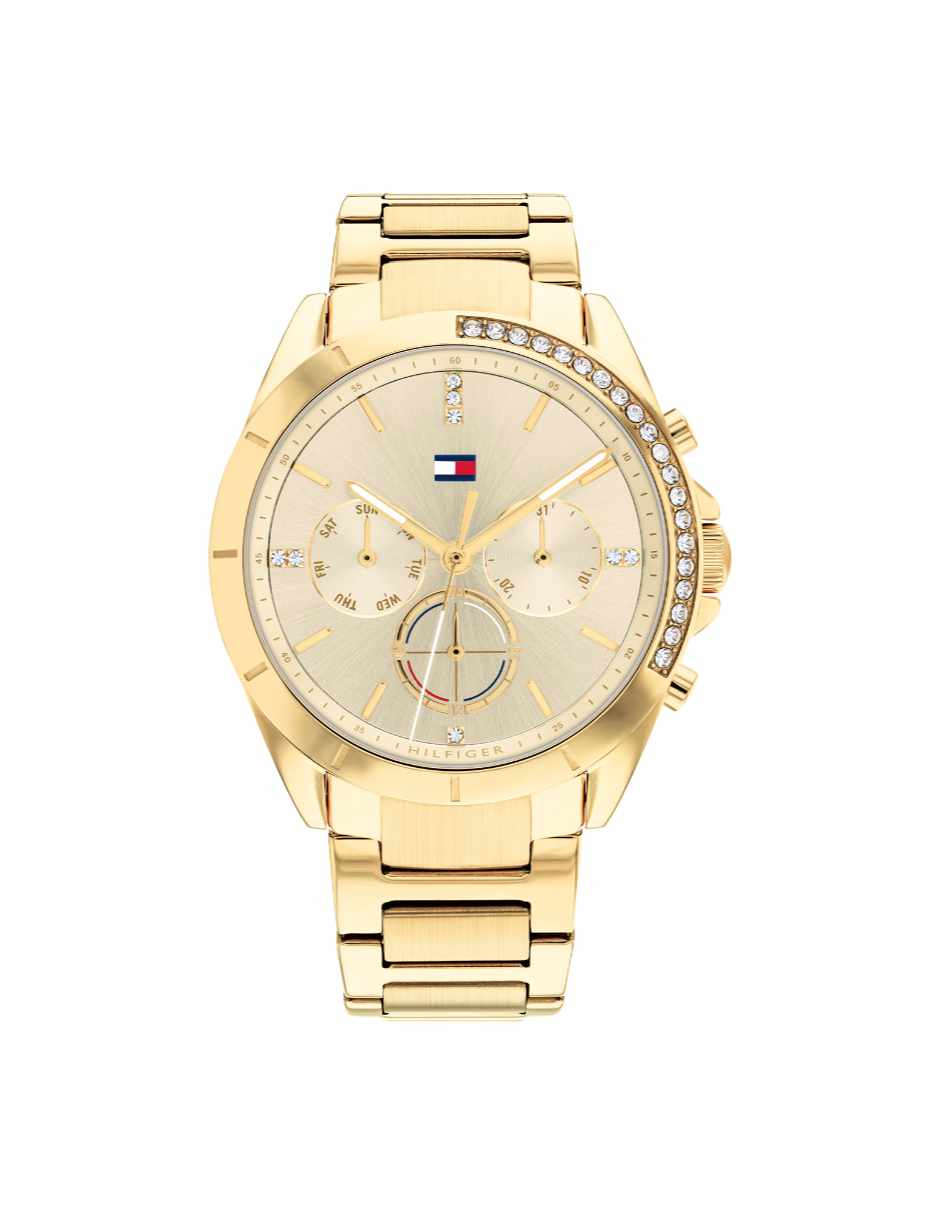 Reloj Tommy Hilfiger Emery Dorado Acero Inox Para Mujer