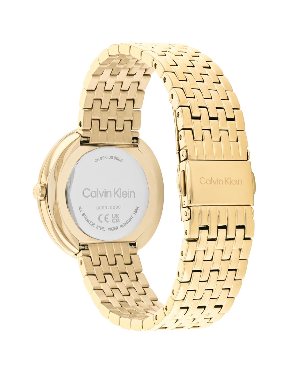 Reloj Calvin Klein Burst acero dorado mujer esfera plateada 25200232