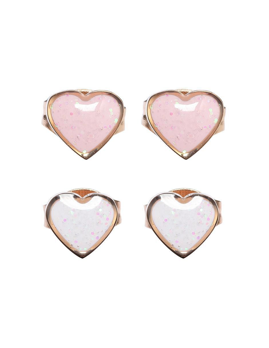 Broqueles de corazón con acabado brillante resina