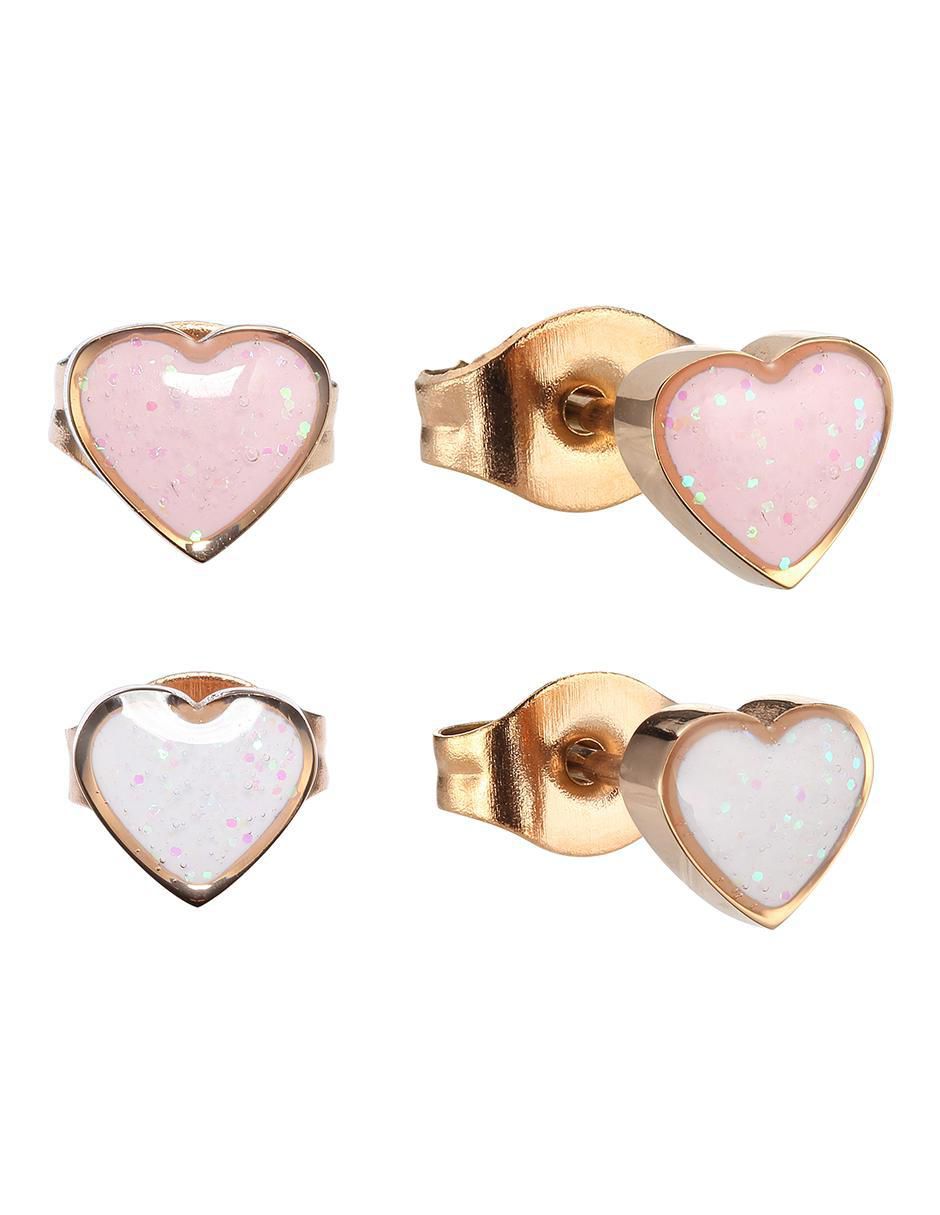 Broqueles de corazón con acabado brillante resina 2