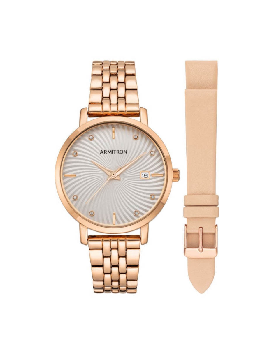 Reloj Armitron Rose Gold Collection para hombre AR755835SVRGST