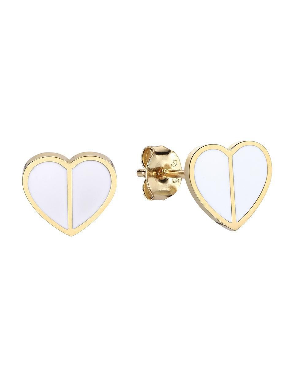 Set de aretes de corazón con acabado brillante 3