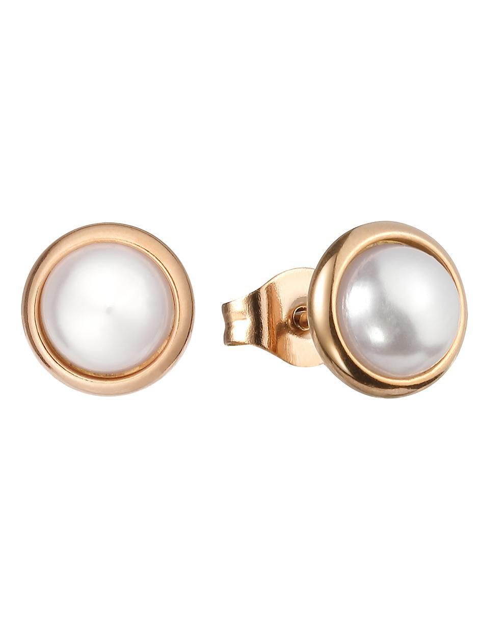 Set de aretes con acabado brillante perla 2