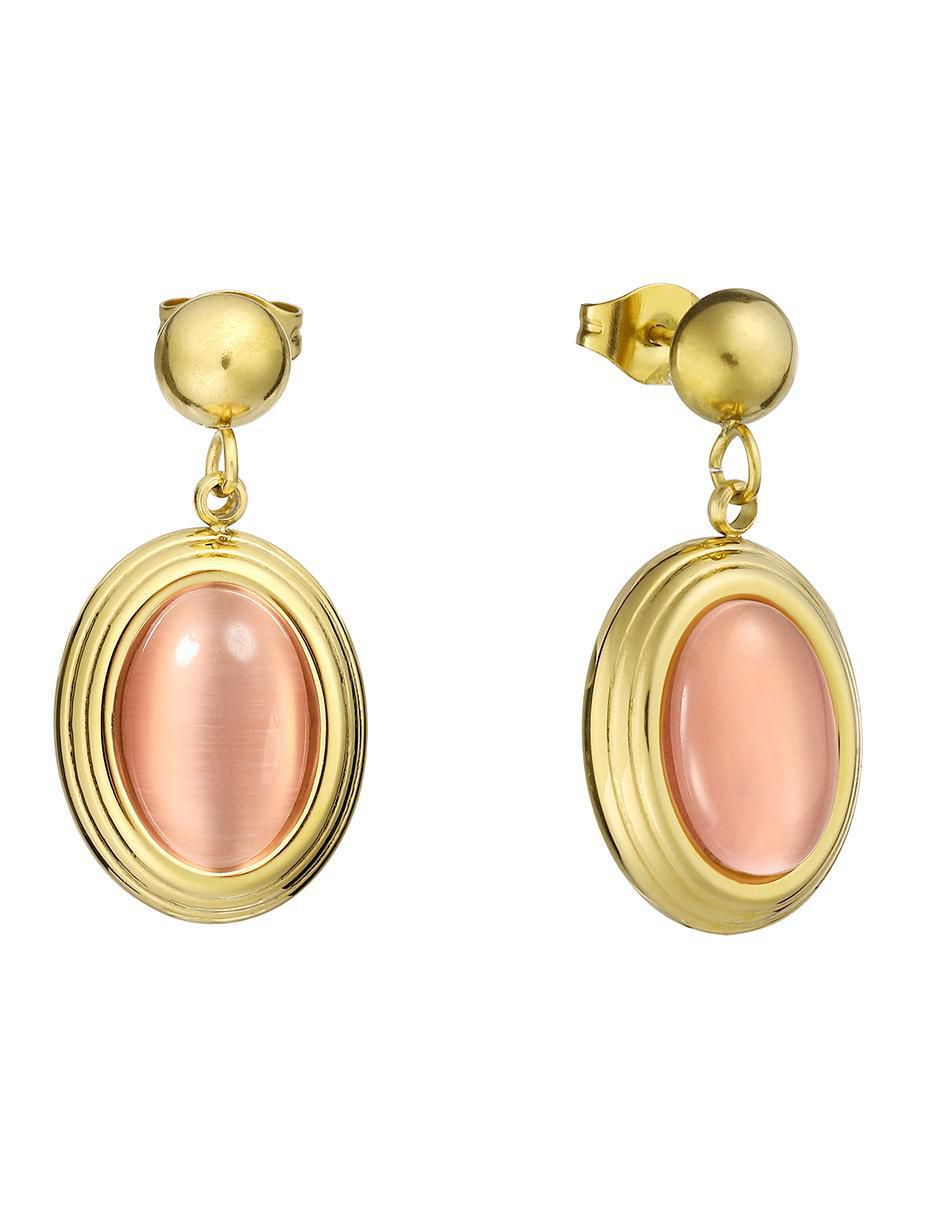 Aretes de óvalo con acabado brillante resina