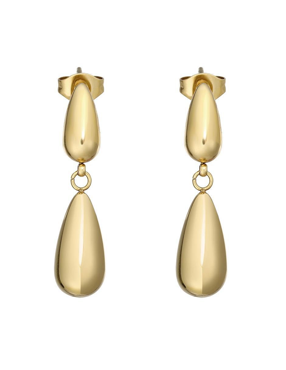 Aretes de gota con acabado brillante 2
