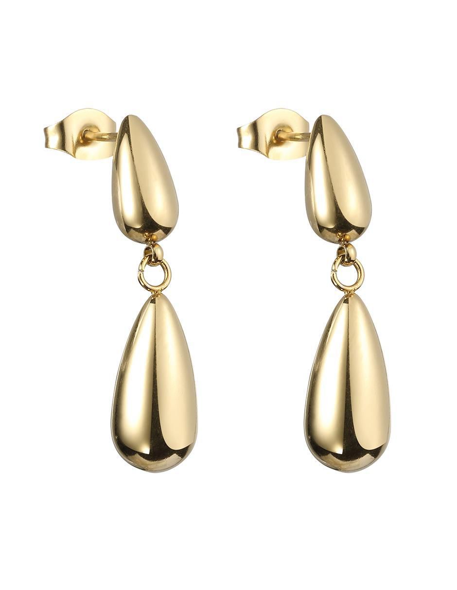 Aretes de gota con acabado brillante 3