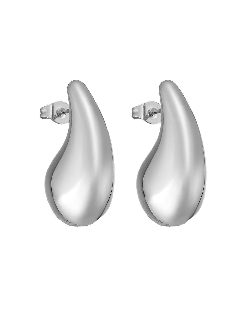 Aretes de gota con acabado brillante 3