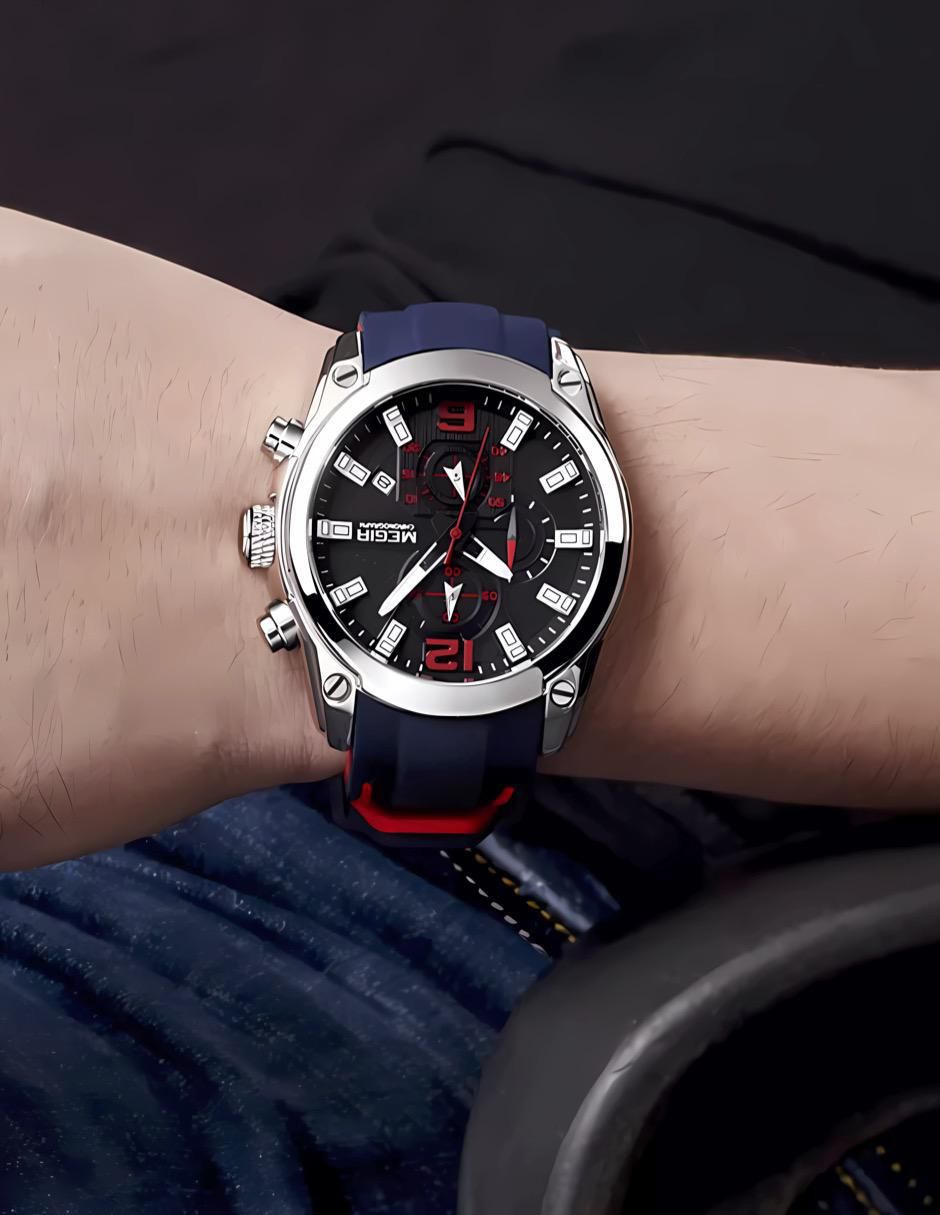 Reloj para hombre AZUL NARANJA CRONO 5