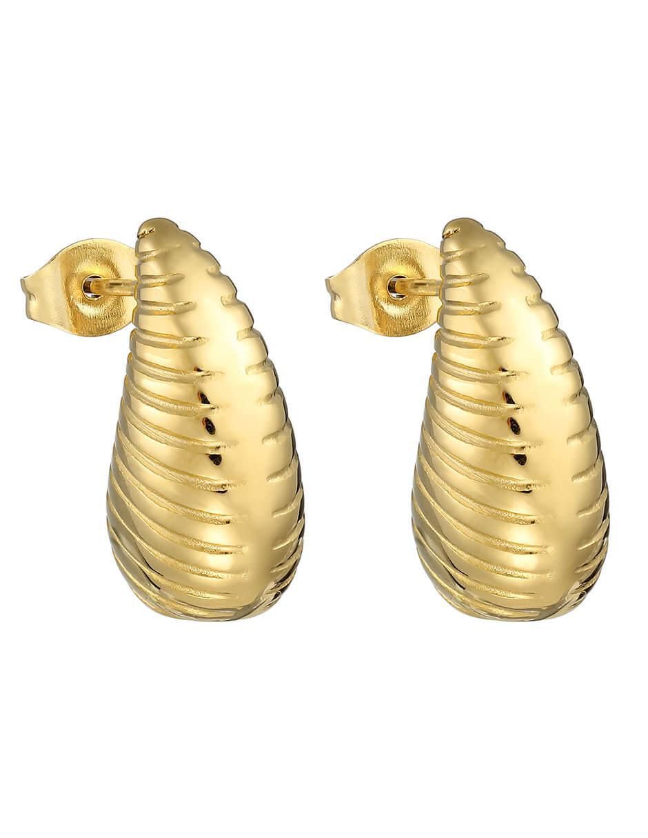 Aretes de gota con acabado texturizado 3