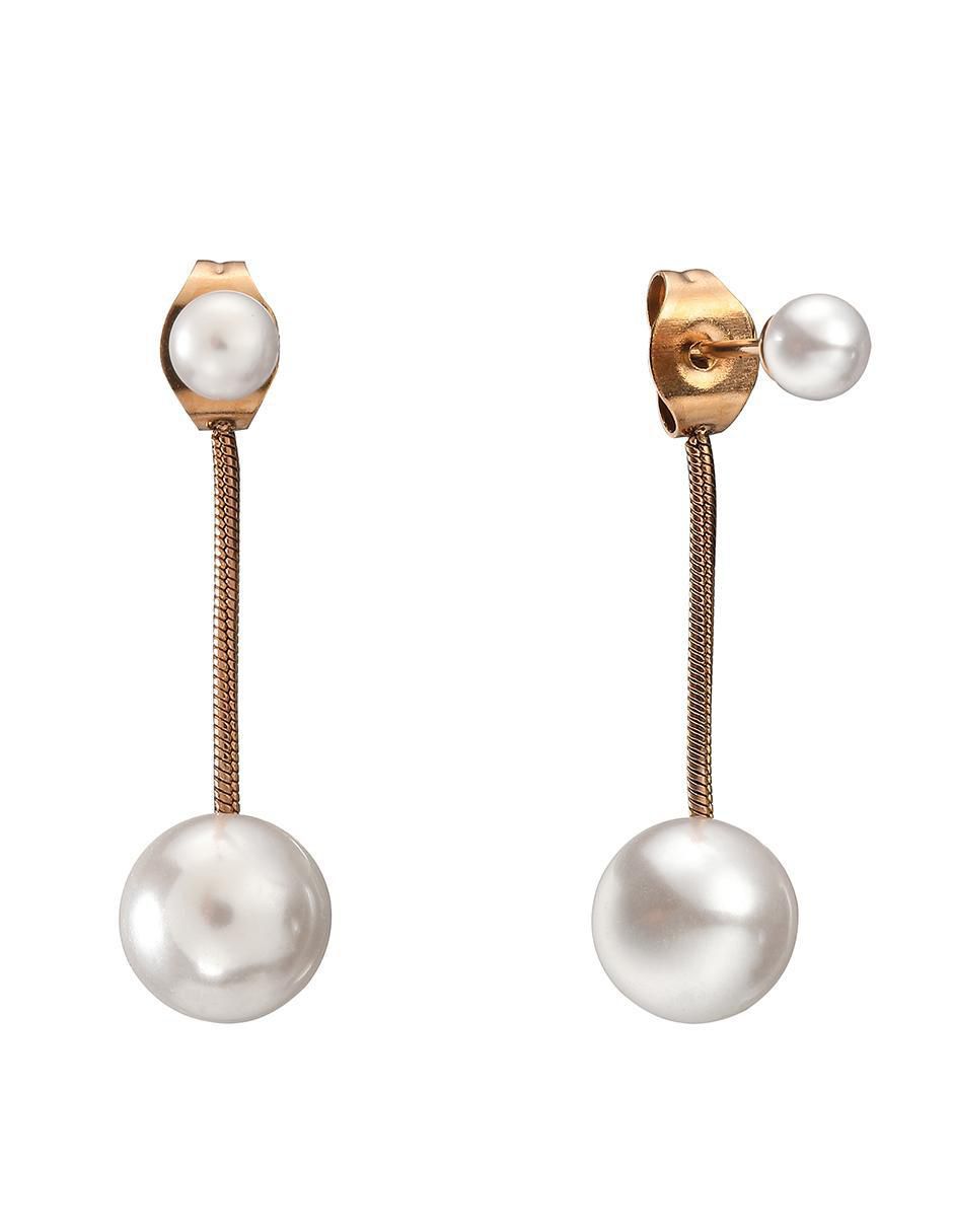 Aretes de esfera con acabado brillante perla