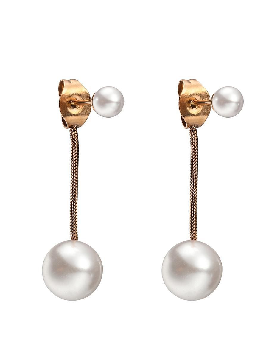 Aretes de esfera con acabado brillante perla 3
