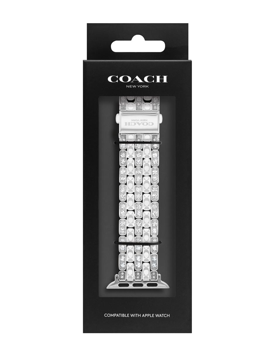 Correa smartwatch para reloj Strapcode de acero con aplicación de pedrería de fantasía Correa smartwatch para reloj Strapcode de acero con aplicación de pedrería de fantasía