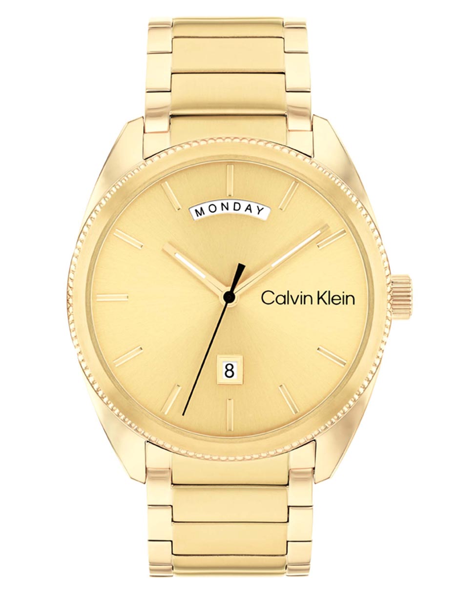 pulsera reloj calvin klein hombre dorado precio