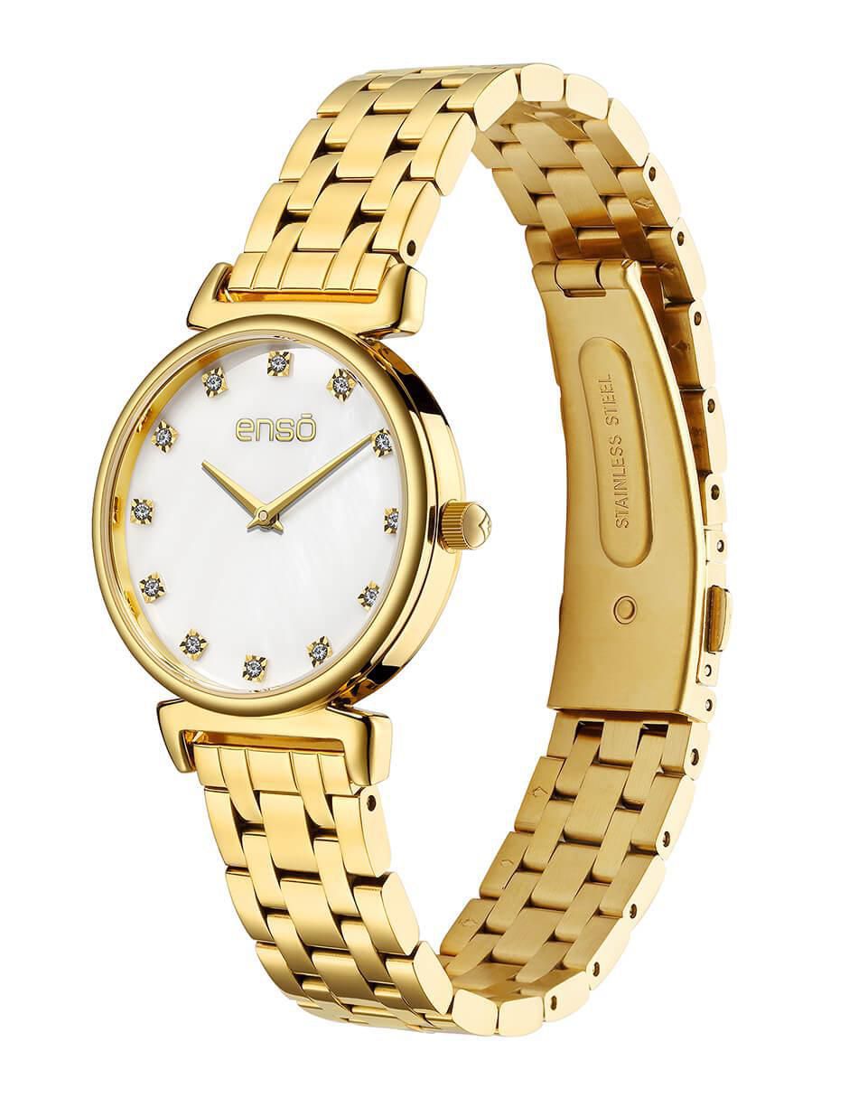 Reloj Clásica Elegancia Golden Radiance para mujer EW1076L1