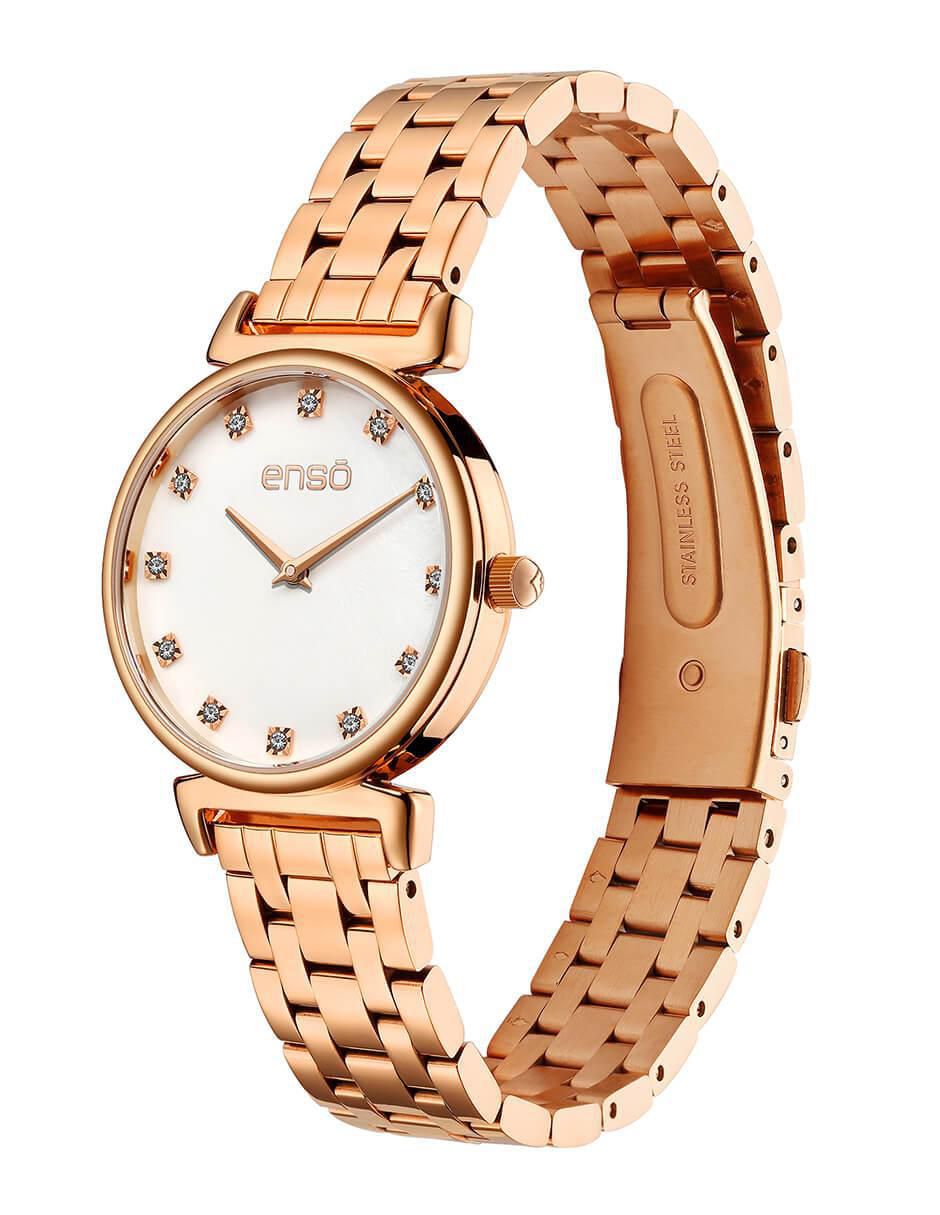 Reloj Clásica Elegancia Rosegold Moments para mujer EW1076L2