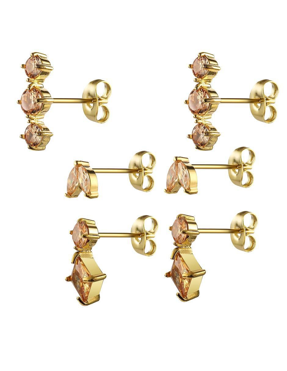 Broqueles con acabado brillante zirconia 3