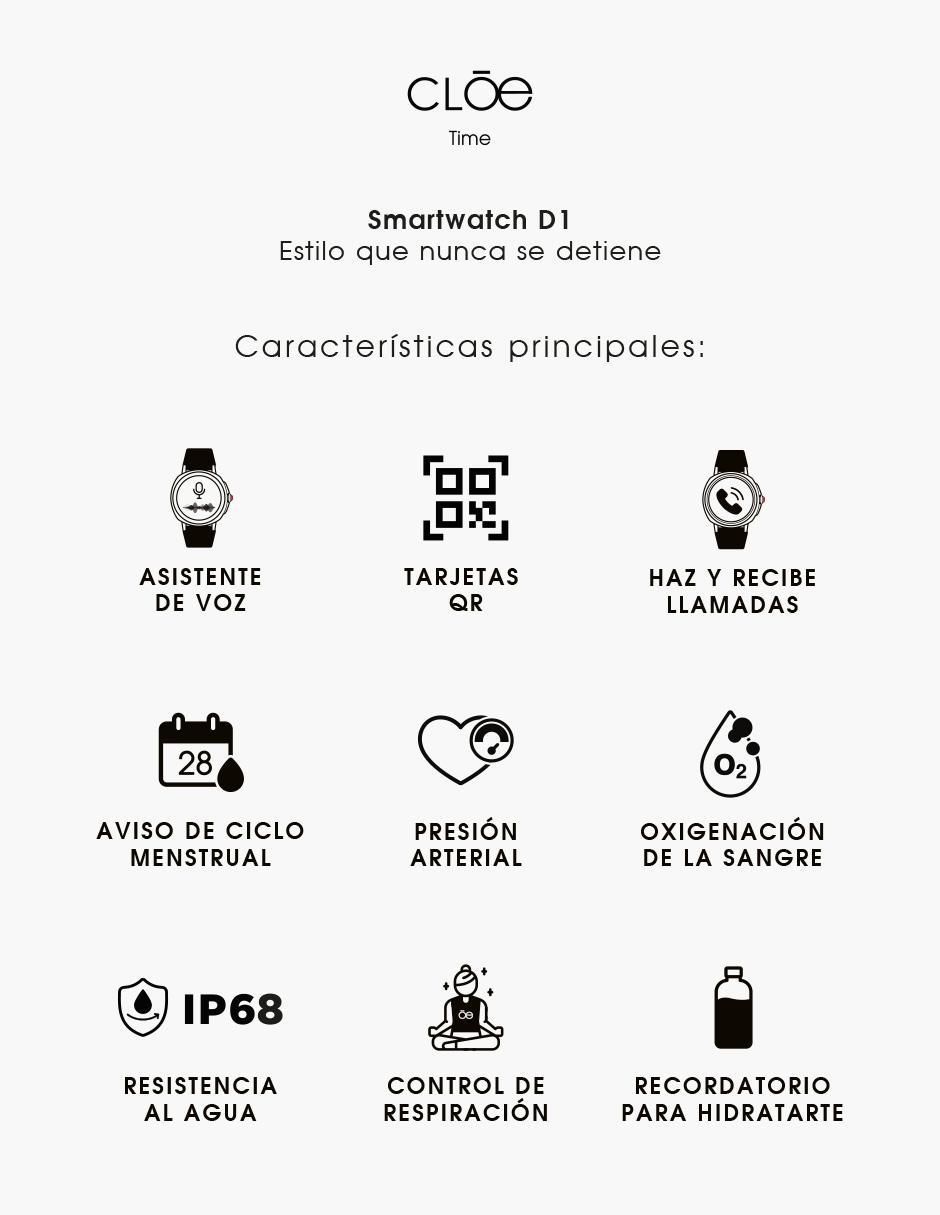 Smartwatch D1 para mujer 8