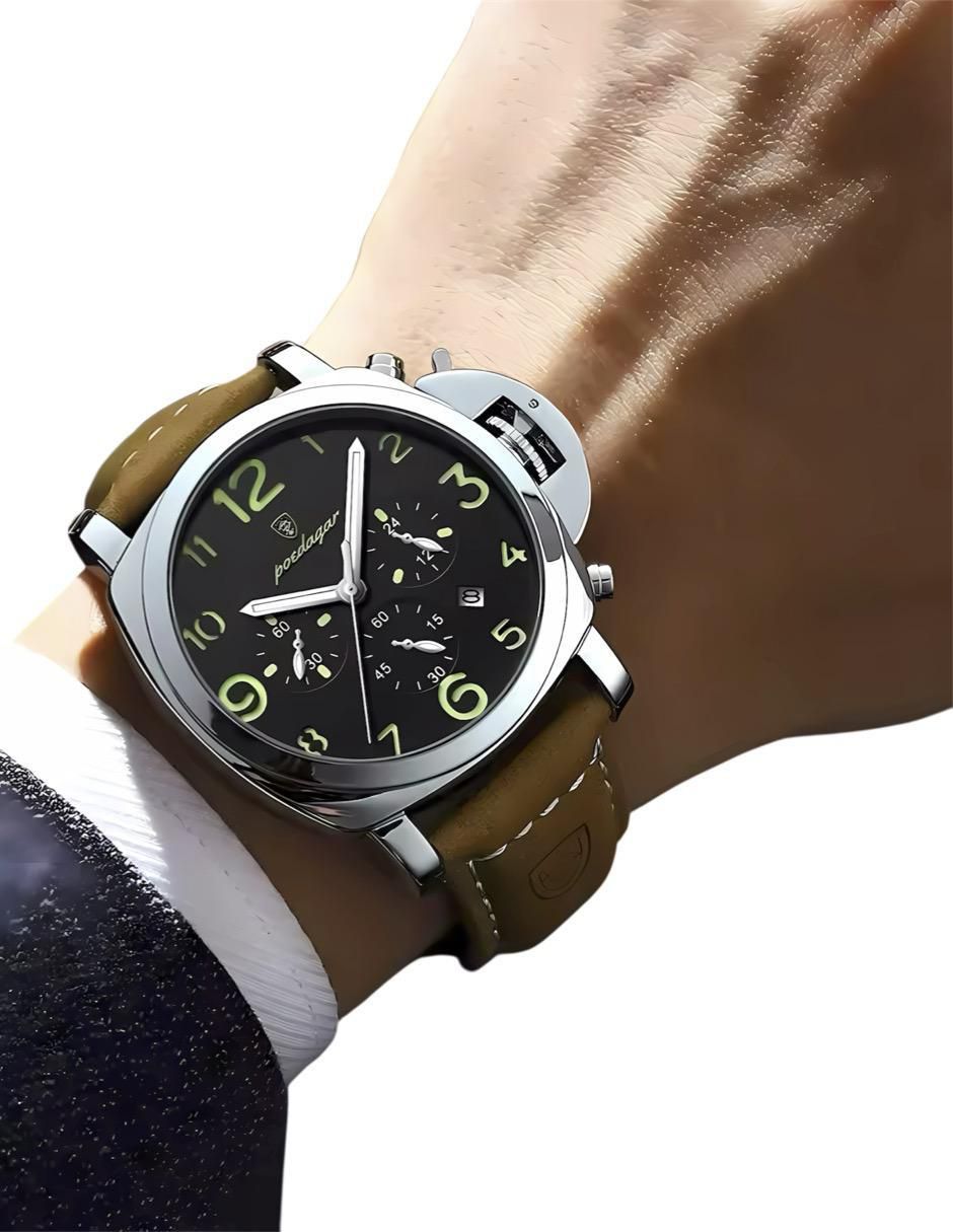 Reloj para hombre Piel cacatula Negra 4